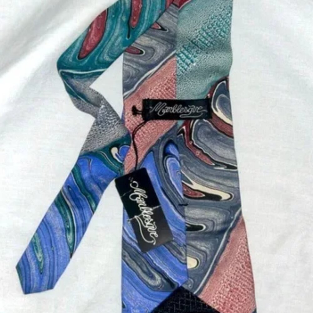 Men's Marbelesque Multicolor Patterned Tie